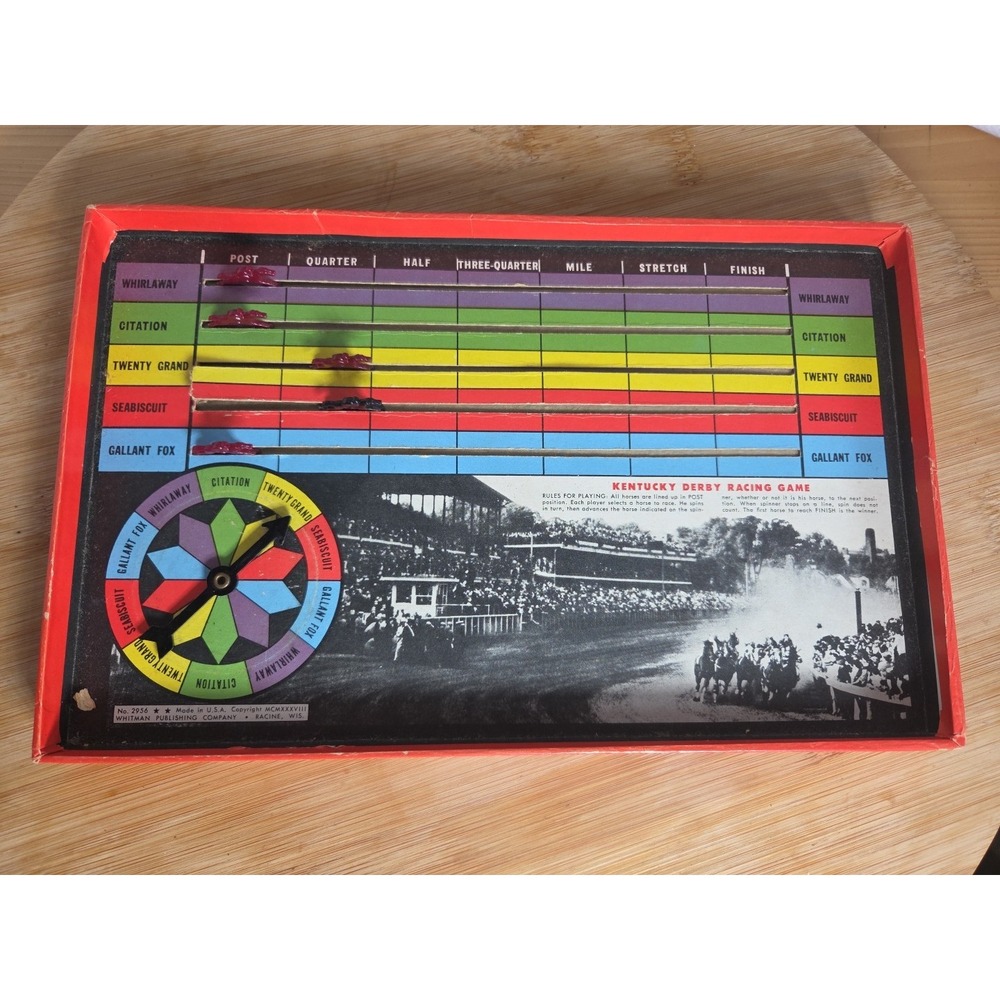 Kentucky Derby Racing Game Whitman #2956 Copyright 1938